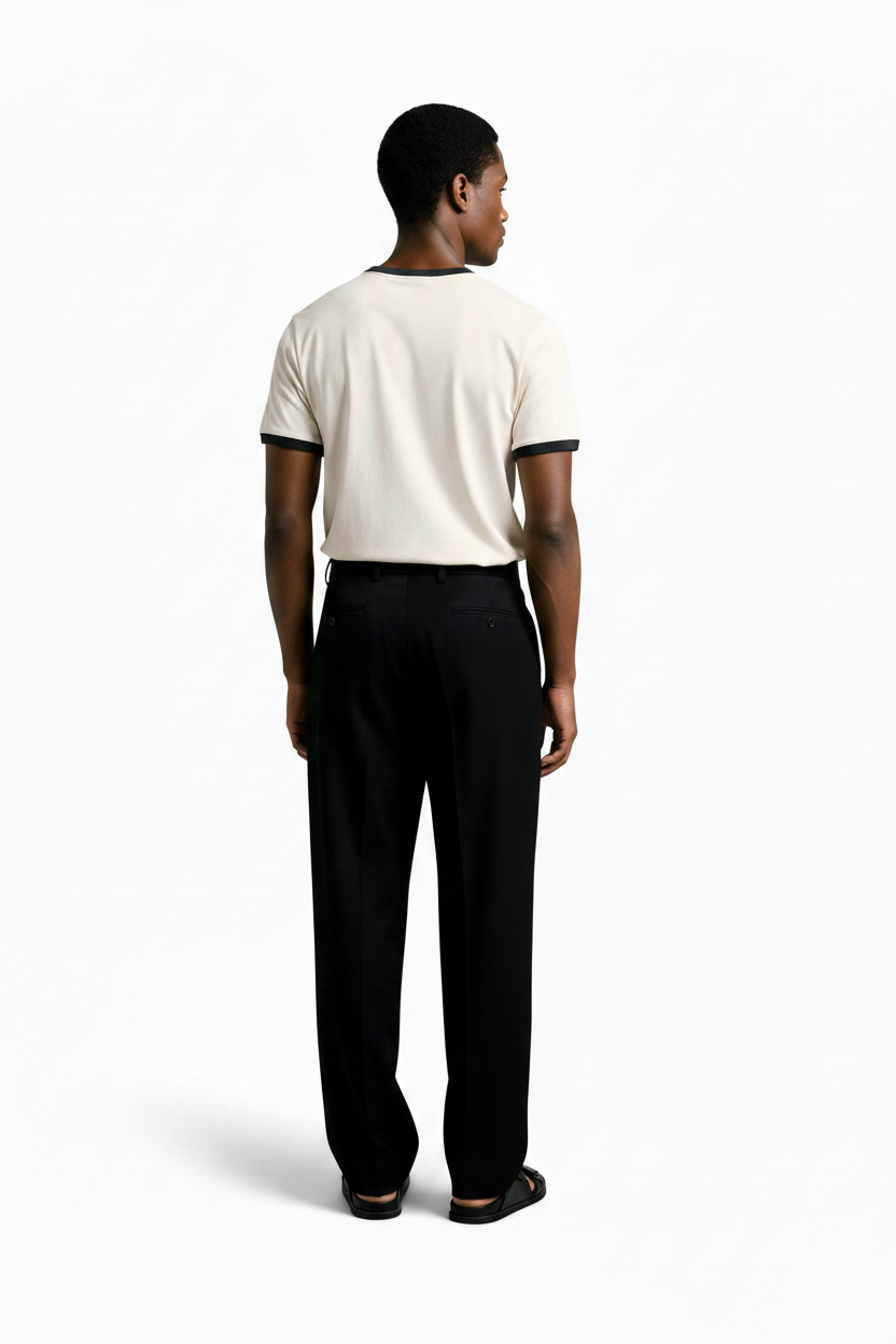 BASIC CONTRAST RIB T-SHIRT