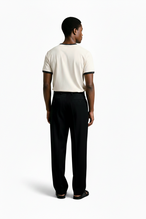BASIC CONTRAST RIB T-SHIRT